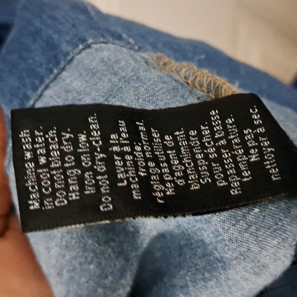 Lightweight jean Short denim dress button belted western festival cowgirl S-M - Picture 3 of 5